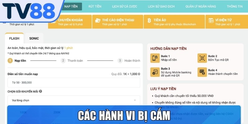 Người chơi cần tránh thực hiện các hành vi bị cấm trên nền tảng
